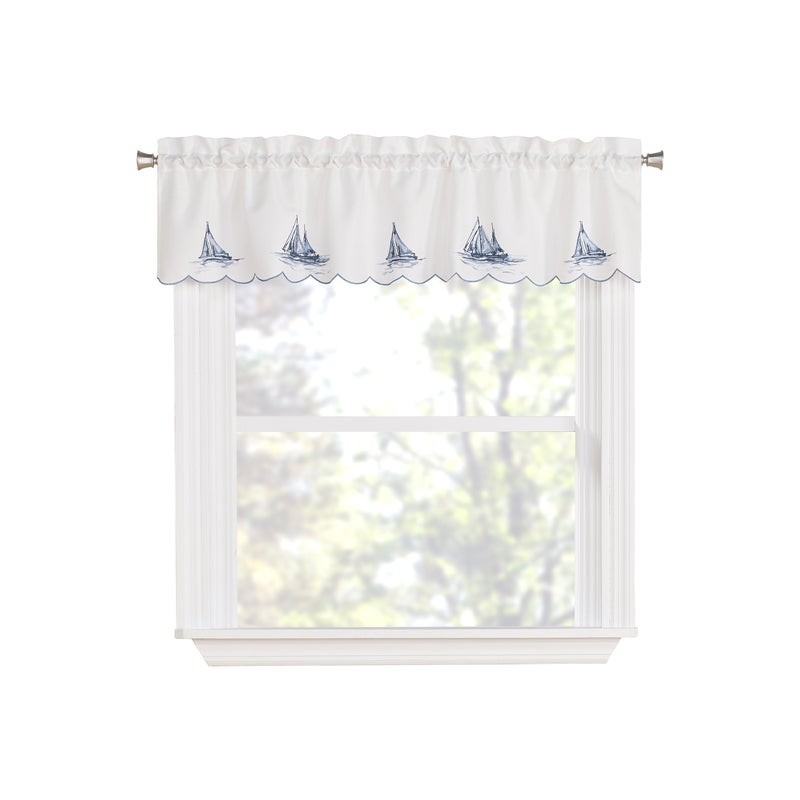 Renaissance Home Fashion Sailboat Valance, 58" x 12", Blue - Image 1